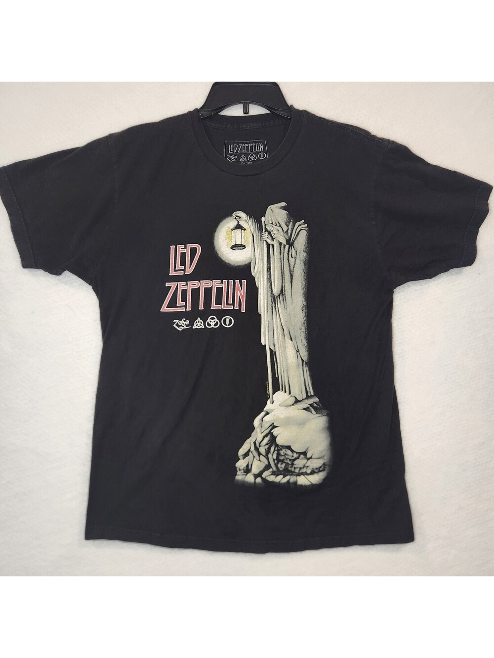 Led Zeppelin The Hermit Zoso Black Graphic Concert T-Shirt Music Rock Band Sz L